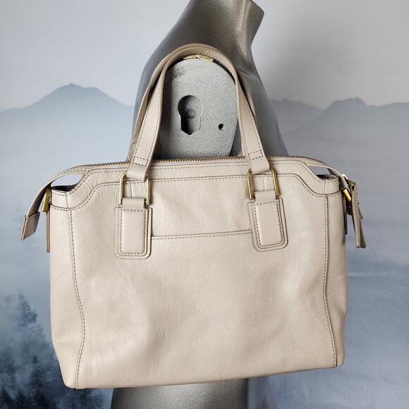 Fossil Jacqueline Satchel Graystone Cow Hide Leather Shoulder Bag / Crossbody - Picture 2 of 12